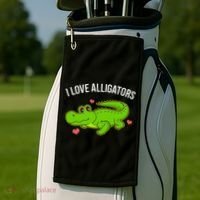 I Love Alligators Cute Alligator Golf Towel thumb 2