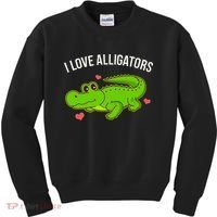 I Love Alligators Cute Alligator Kids Sweatshirt thumb 0
