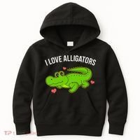 I Love Alligators Cute Alligator Kids Hoodie thumb 0