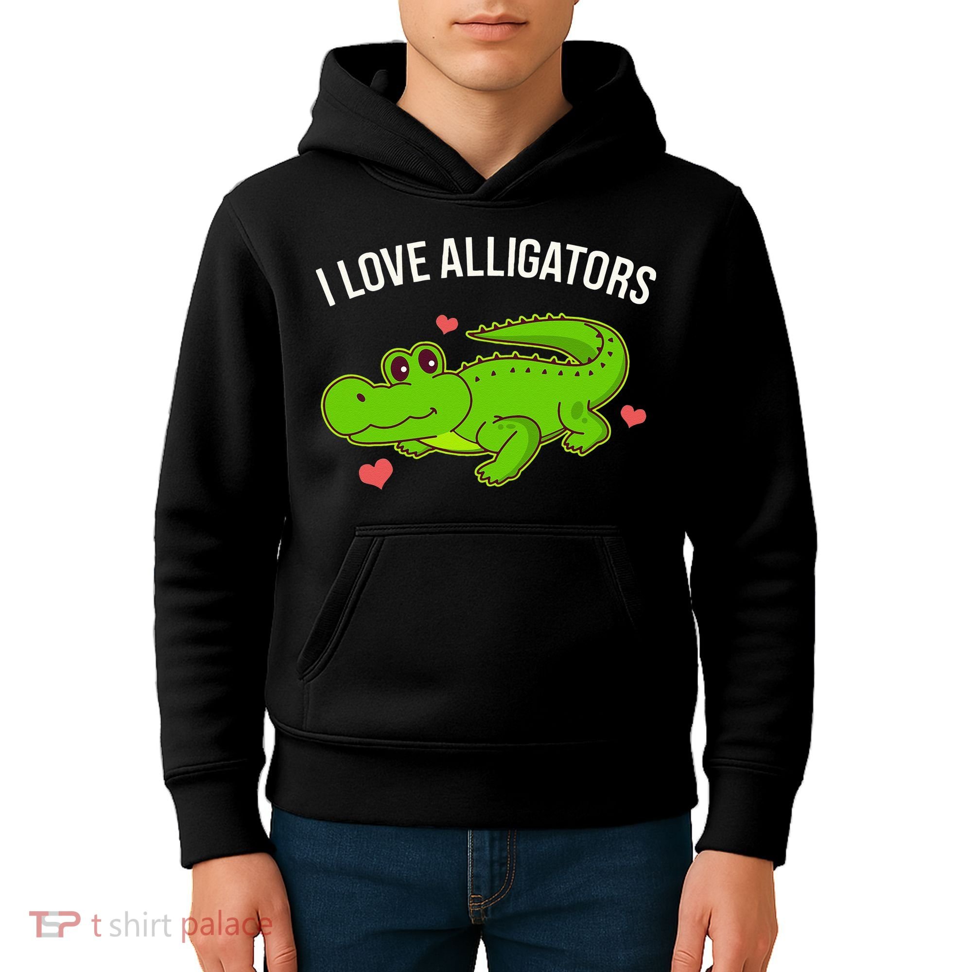 I Love Alligators Cute Alligator Kids Hoodie