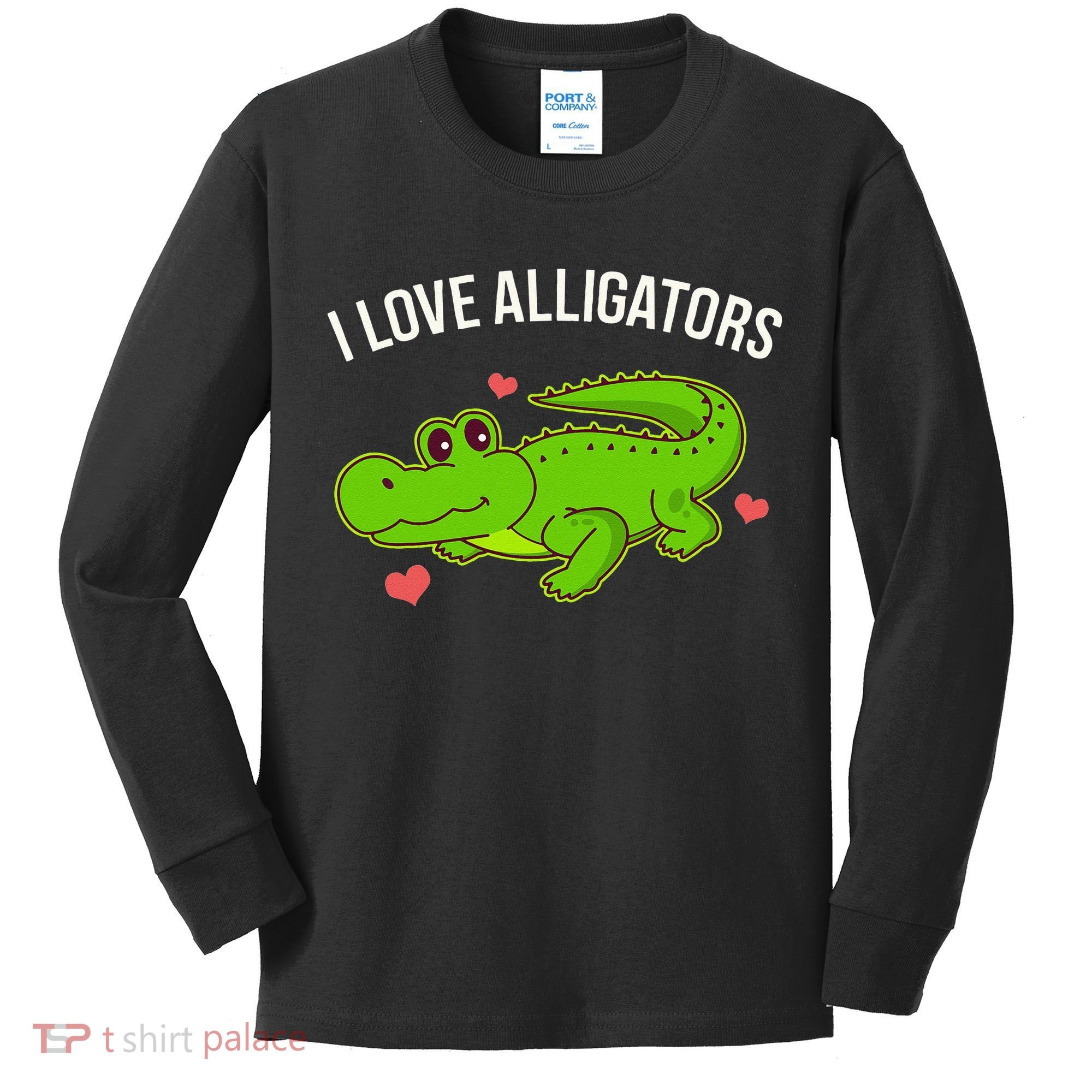 I Love Alligators Cute Alligator Kids Long Sleeve Shirt