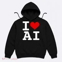 I Love AI I Heart Artificial Intelligence Hoodie thumb 0