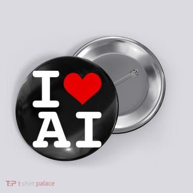 I Love AI I Heart Artificial Intelligence Button