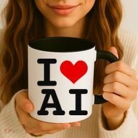 I Love AI I Heart Artificial Intelligence Coffee Mug thumb 3