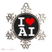 I Love AI I Heart Artificial Intelligence Ornament thumb 0