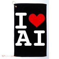 I Love AI I Heart Artificial Intelligence Golf Towel thumb 0