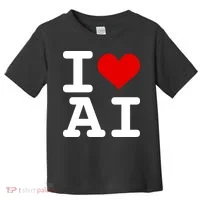 I Love AI I Heart Artificial Intelligence Toddler T-Shirt thumb 0