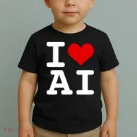 I Love AI I Heart Artificial Intelligence Toddler T-Shirt thumb 2