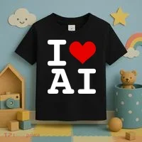 I Love AI I Heart Artificial Intelligence Toddler T-Shirt thumb 3