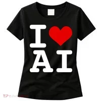 I Love AI I Heart Artificial Intelligence Women's T-Shirt thumb 0
