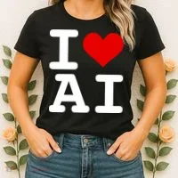 I Love AI I Heart Artificial Intelligence Women's T-Shirt thumb 2