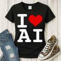 I Love AI I Heart Artificial Intelligence Women's T-Shirt thumb 3