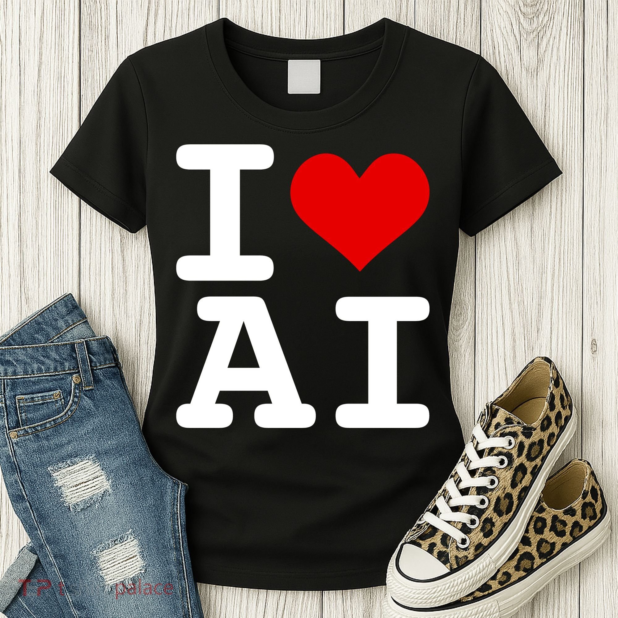 I Love AI I Heart Artificial Intelligence Women's T-Shirt