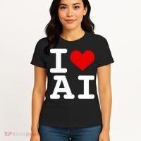 I Love AI I Heart Artificial Intelligence Women's T-Shirt thumb 4