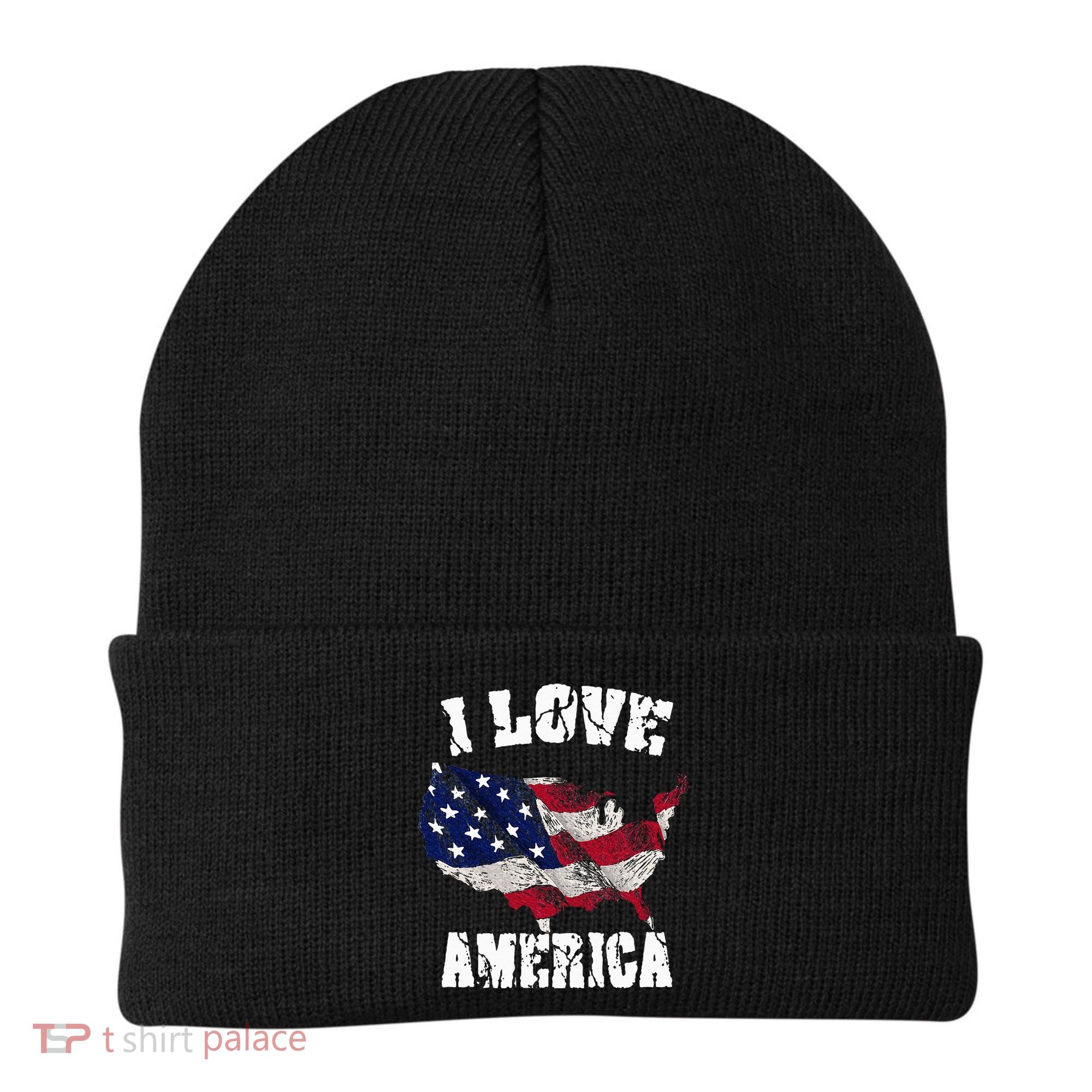 I Love America Usa 4th Of July Beanie