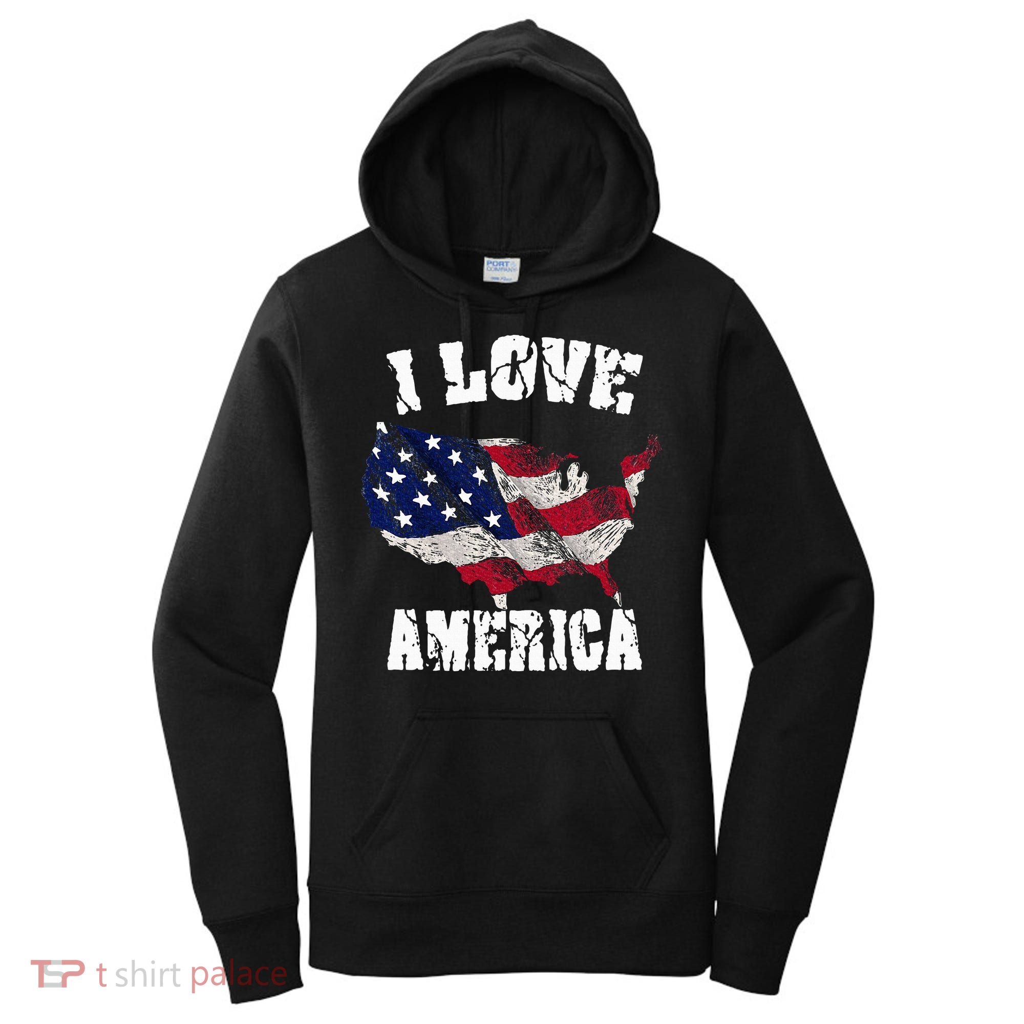 I Love America Usa 4th Of July Women's Hoodie