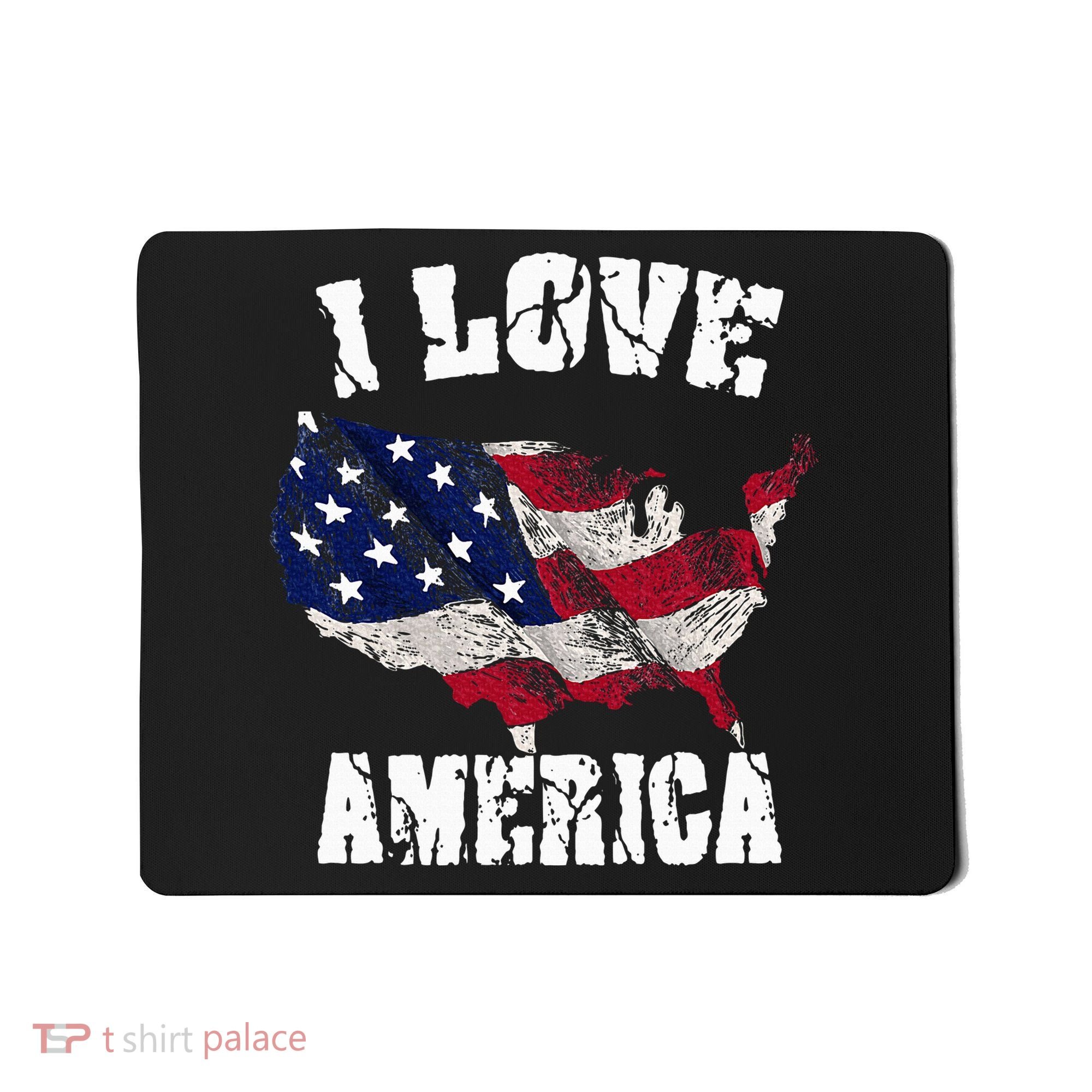 I Love America Usa 4th Of July Mousepad