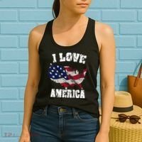 I Love America Usa 4th Of July Women's Tank Top thumb 2