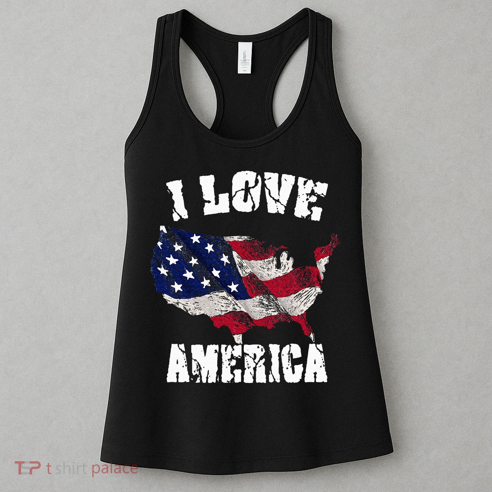 I Love America Usa 4th Of July Women's Tank Top