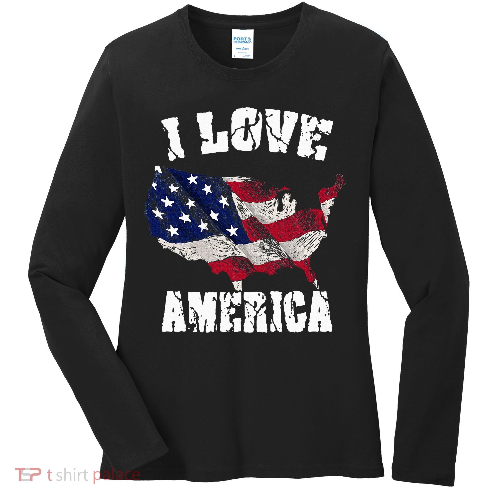 I Love America Usa 4th Of July Women's Long Sleeve Shirt