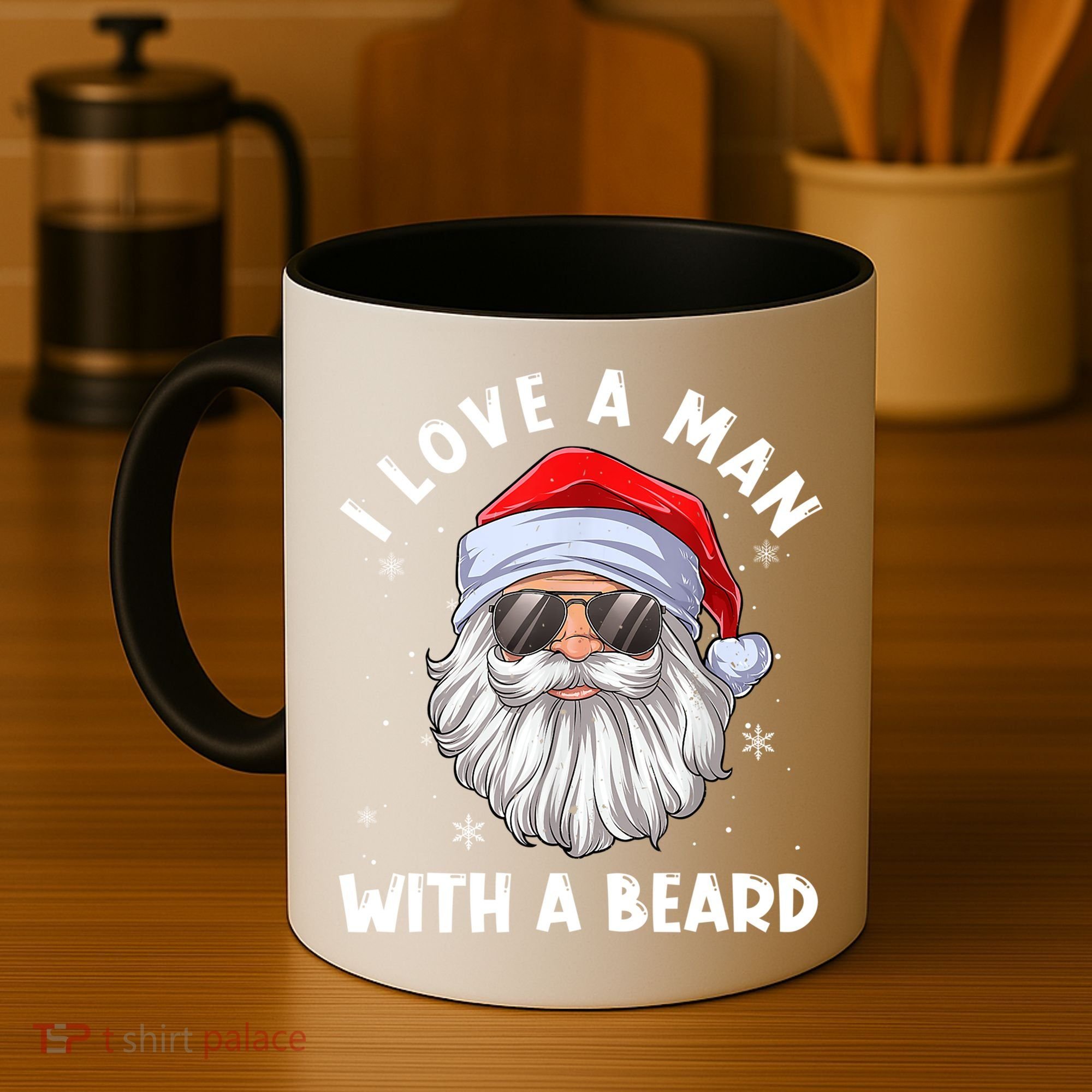 I Love A With A Beard Santa Claus Christmas Pajamas Gift Coffee Mug