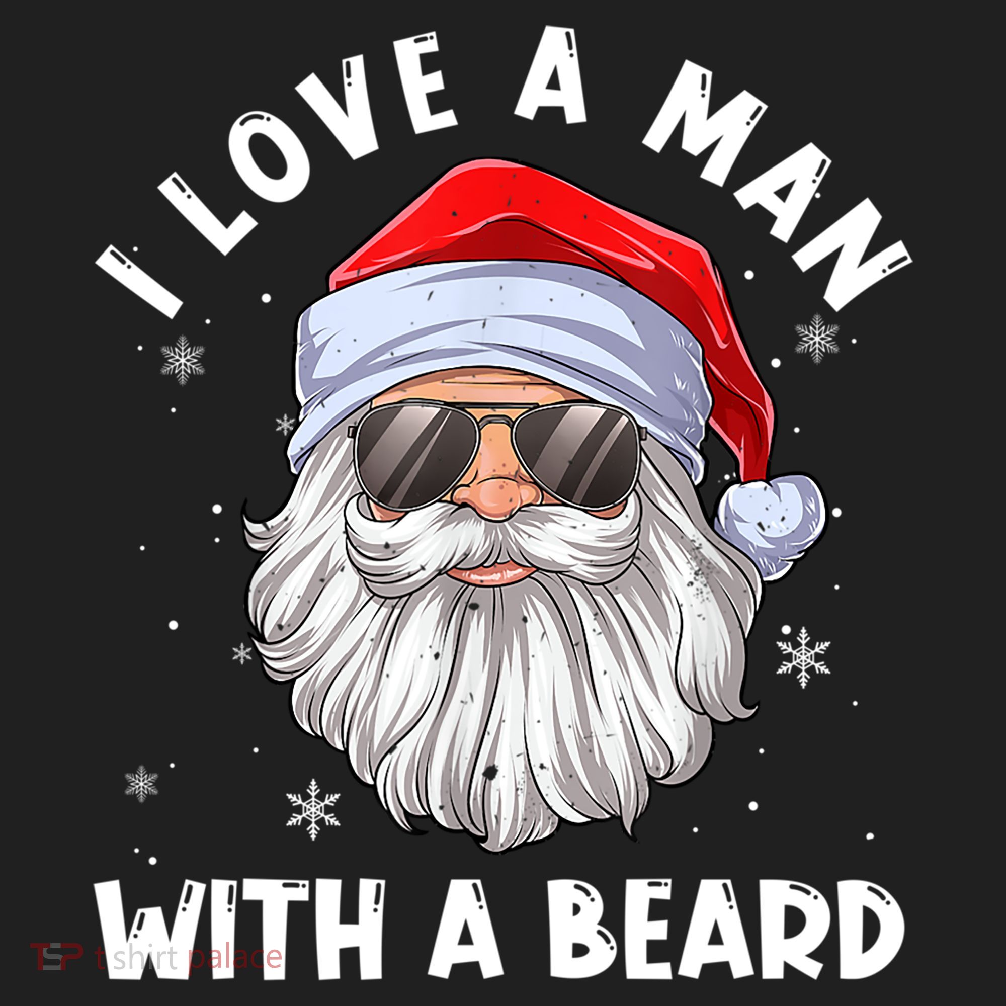 I Love A With A Beard Santa Claus Christmas Pajamas Gift Beanie