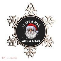 I Love A With A Beard Santa Claus Christmas Pajamas Gift Ornament thumb 0