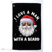 I Love A With A Beard Santa Claus Christmas Pajamas Gift Golf Towel thumb 0