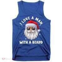 I Love A With A Beard Santa Claus Christmas Pajamas Gift Tank Top thumb 0