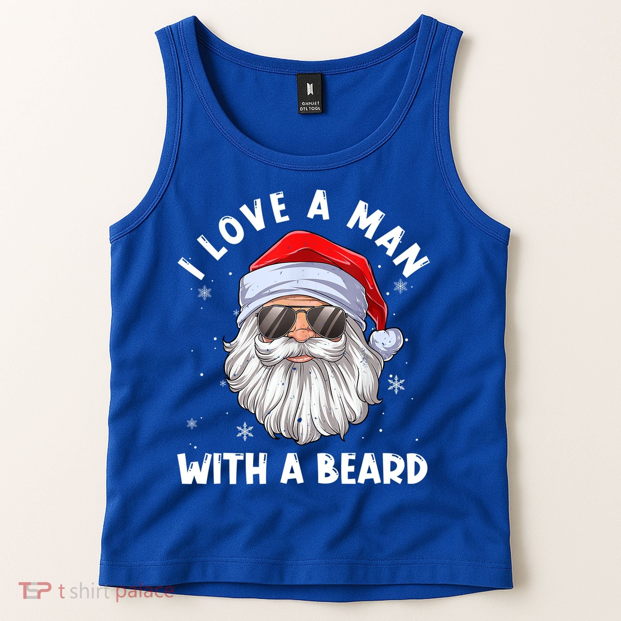 I Love A With A Beard Santa Claus Christmas Pajamas Gift Tank Top