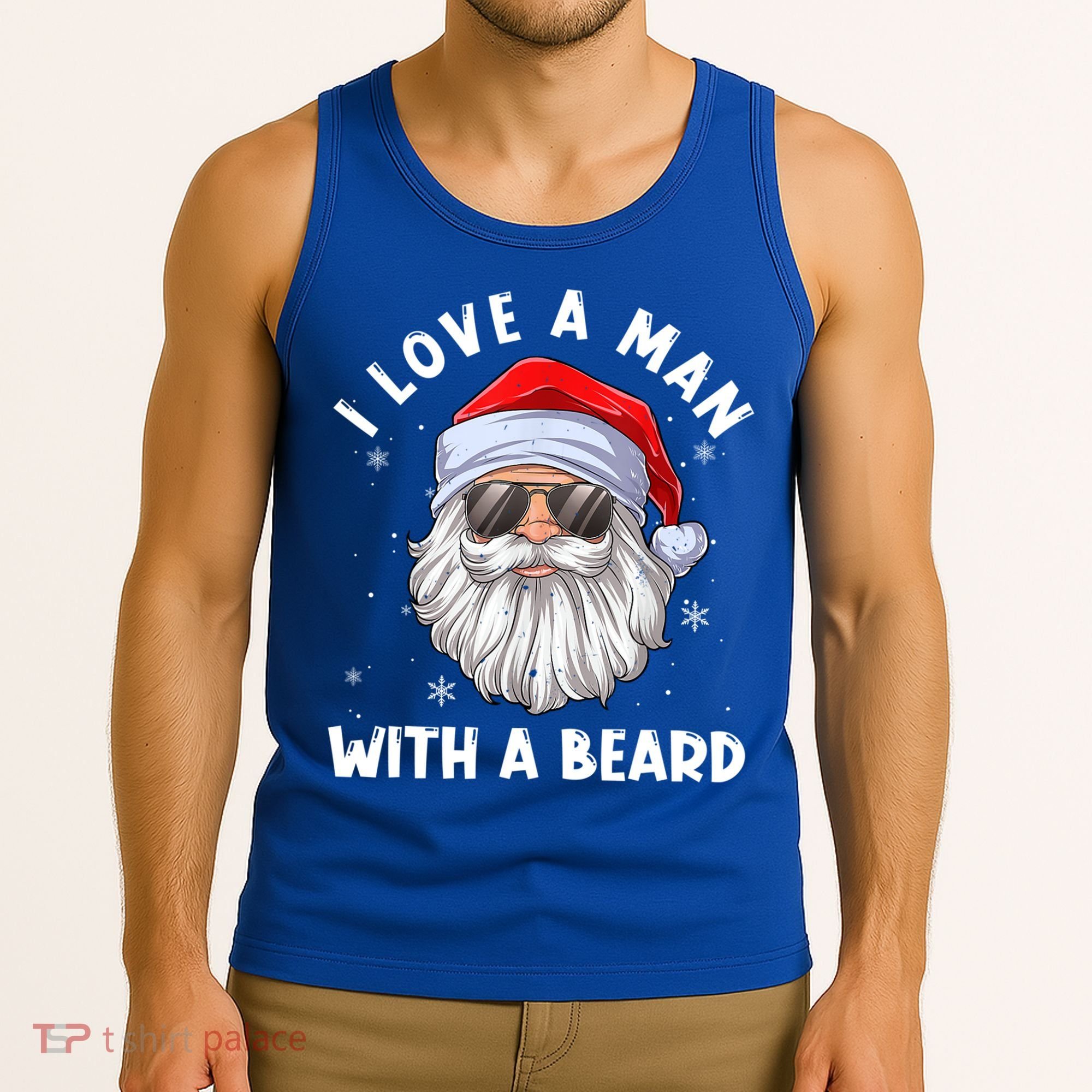 I Love A With A Beard Santa Claus Christmas Pajamas Gift Tank Top