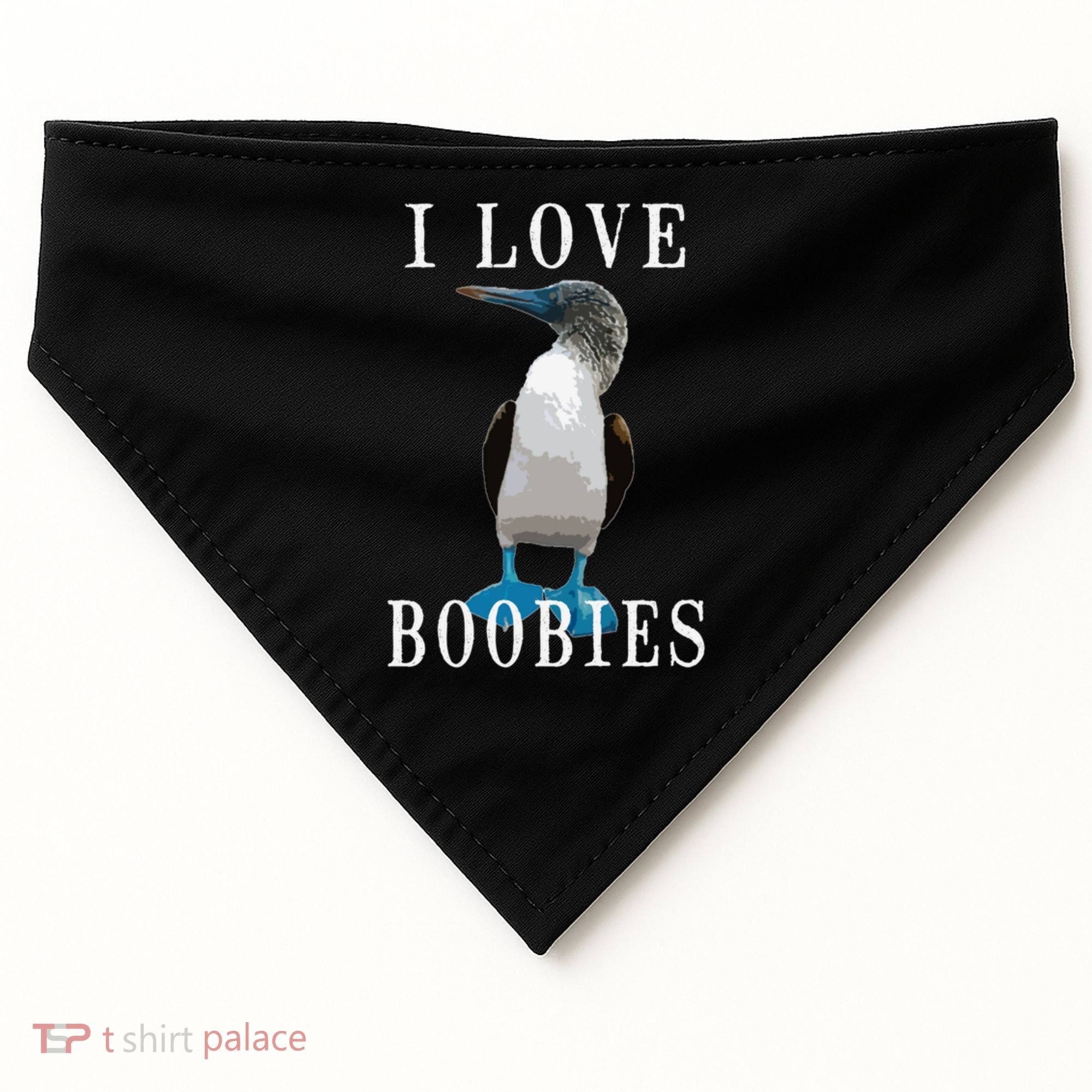 I Love Boobies Blue Footed Boobie Bird USA-Made Doggie Bandana