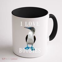 I Love Boobies Blue Footed Boobie Bird Coffee Mug thumb 1