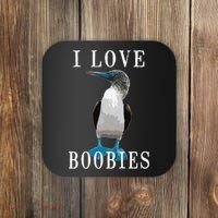I Love Boobies Blue Footed Boobie Bird Coaster thumb 0