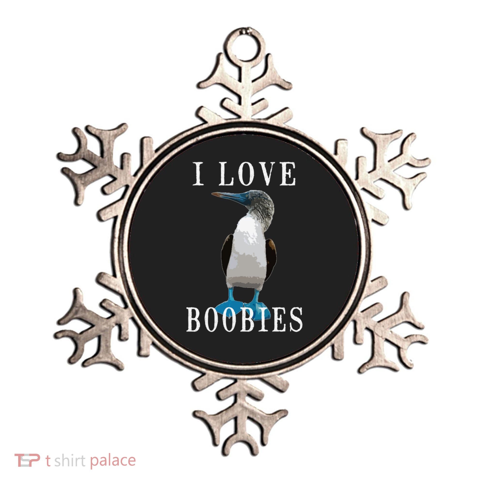 I Love Boobies Blue Footed Boobie Bird Ornament