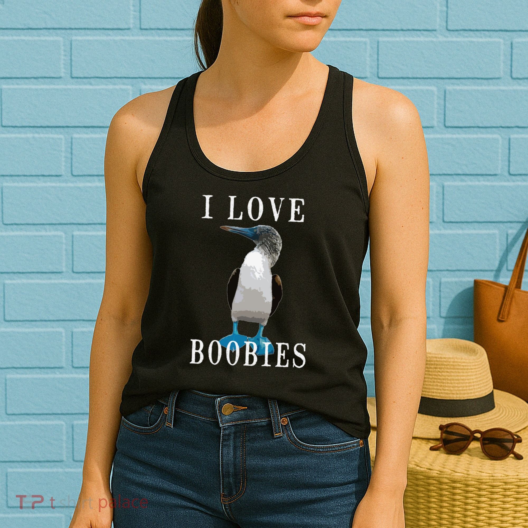 I Love Boobies Blue Footed Boobie Bird Women's Tank Top