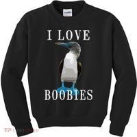 I Love Boobies Blue Footed Boobie Bird Kids Sweatshirt thumb 0