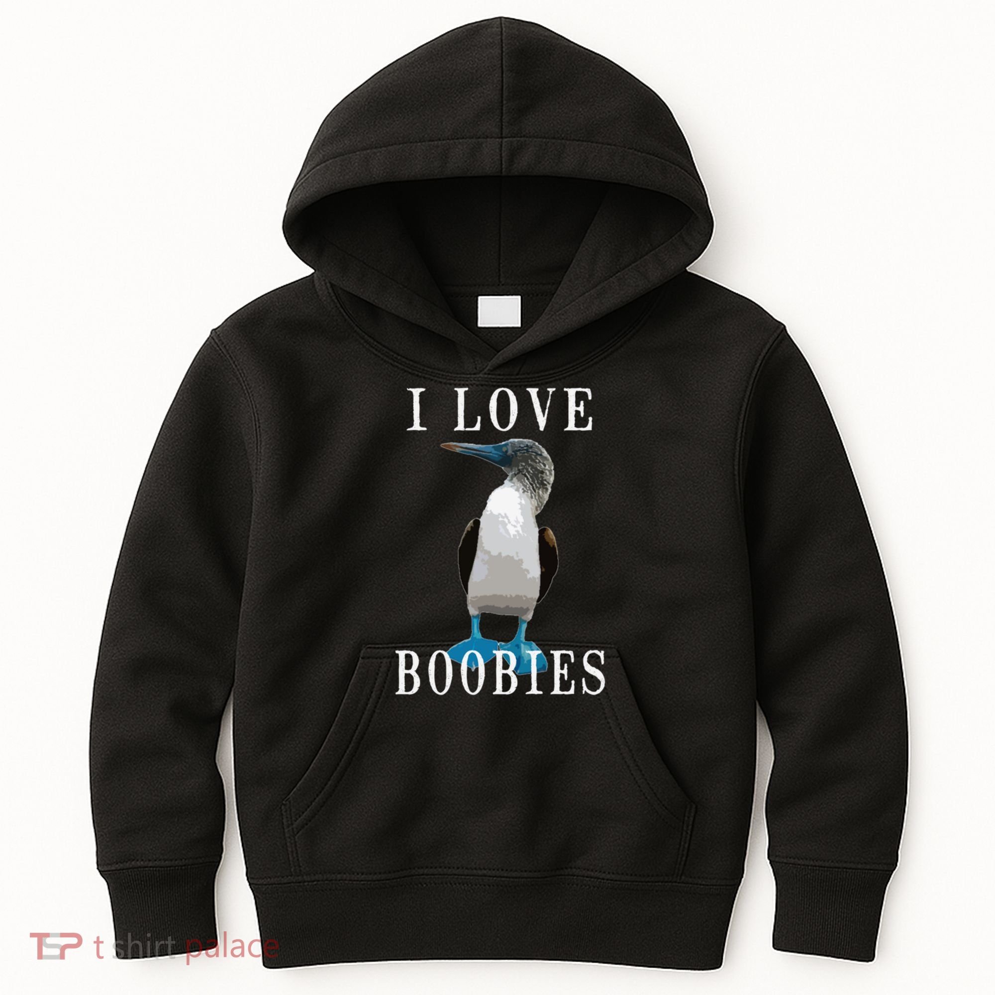 I Love Boobies Blue Footed Boobie Bird Kids Hoodie