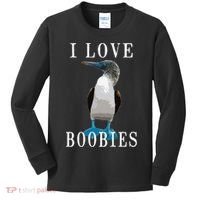 I Love Boobies Blue Footed Boobie Bird Kids Long Sleeve Shirt thumb 0