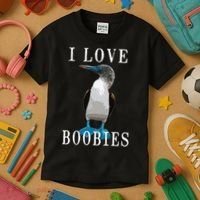I Love Boobies Blue Footed Boobie Bird Kids T-Shirt thumb 3