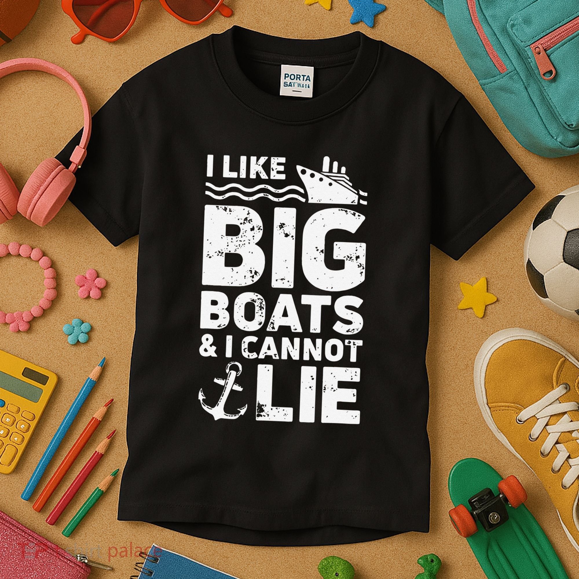 I Like Big Boats and I Cannot Lie Kids T-Shirt