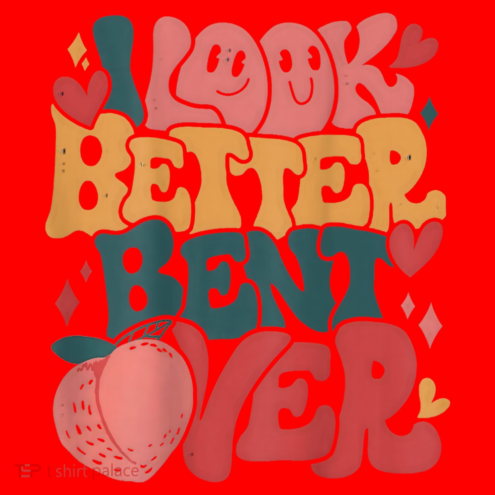 I Look Better Bent Over Peach Booty Funny Groovy Santa Hat