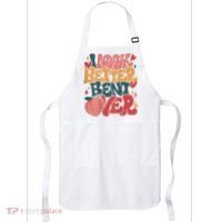 I Look Better Bent Over Peach Booty Funny Groovy Apron thumb 0