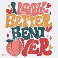 I Look Better Bent Over Peach Booty Funny Groovy Apron thumb 3