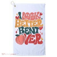 I Look Better Bent Over Peach Booty Funny Groovy Golf Towel thumb 0