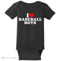 I Love Baseball funny quote player sports Baby Bodysuit thumb 0