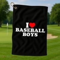I Love Baseball funny quote player sports Golf Towel thumb 1
