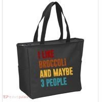 I Like Broccoli And Maybe 3 People Funny Tote Bag thumb 2