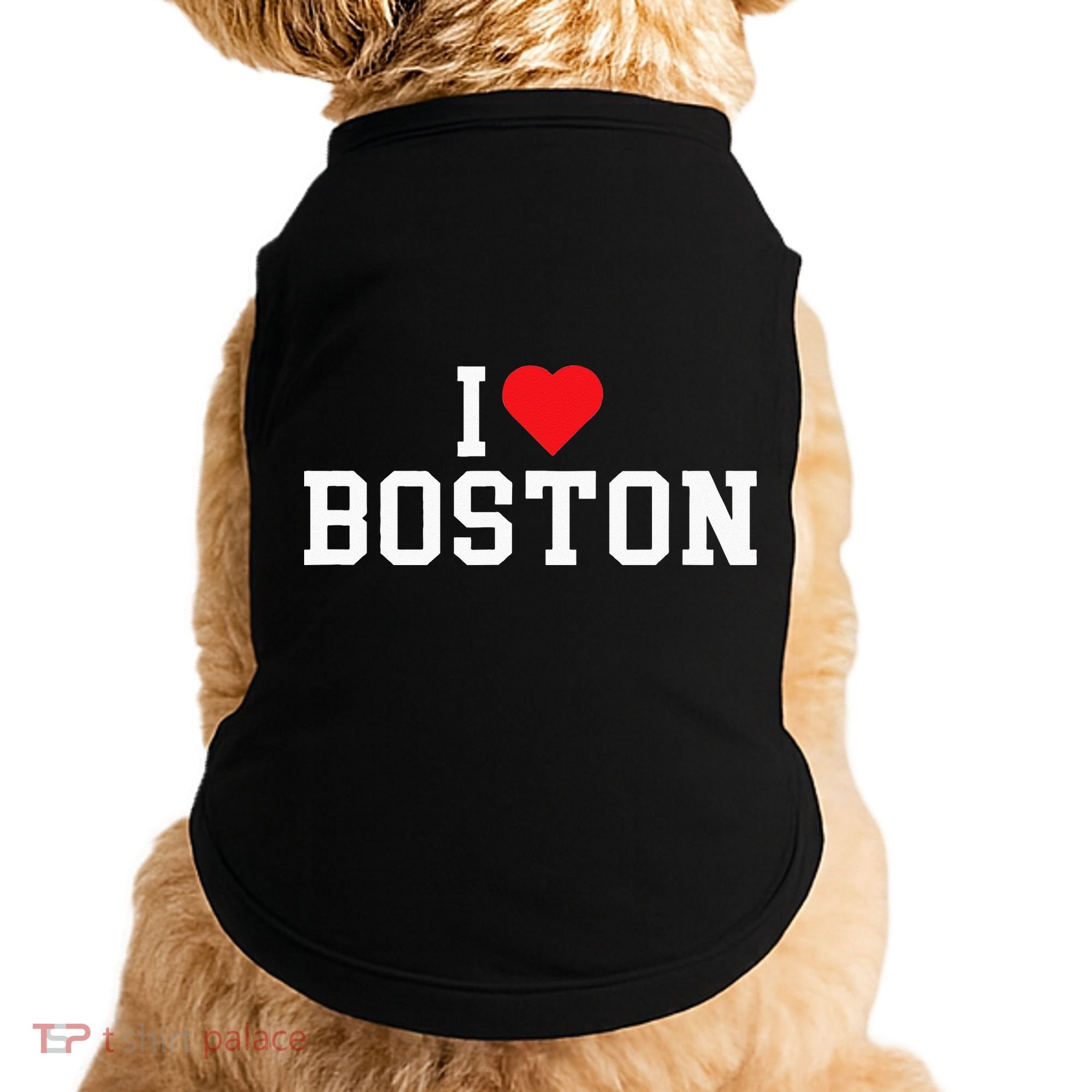 I Love Boston Massachusetts Throwback Doggie Tank