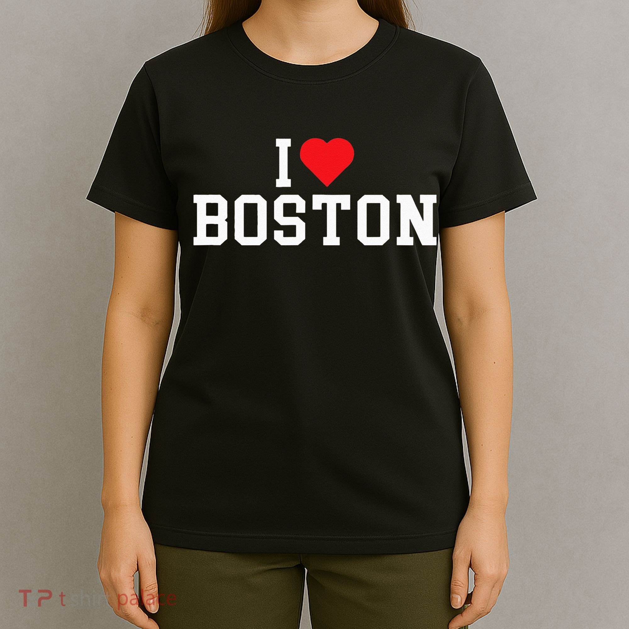 I Love Boston Massachusetts Throwback T-Shirt